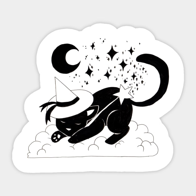 Sleepy Wizard Kitty Sticker by srw110